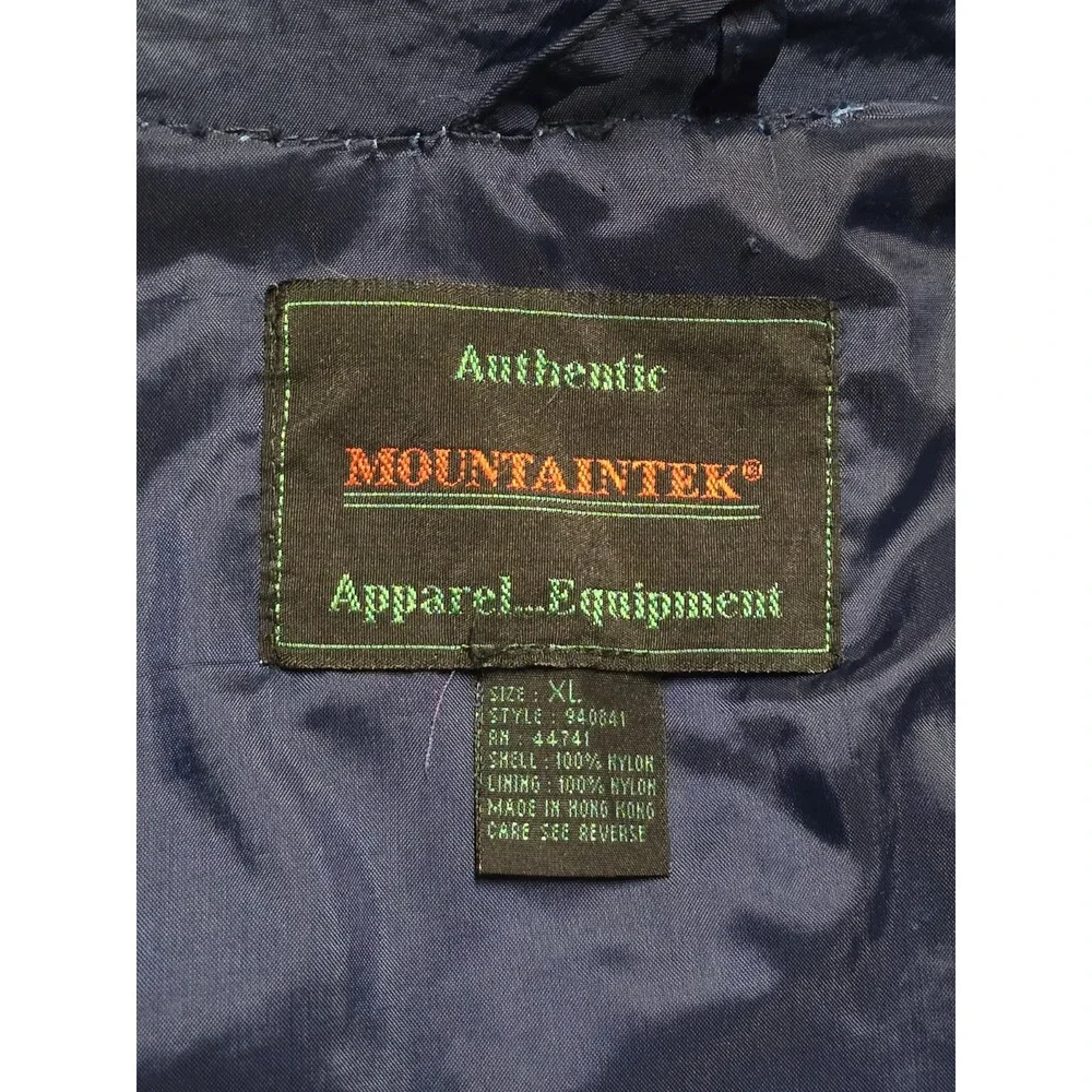 Vintage Mountaintek Utility‎ Jacket Mens XL Blue Mountain Parka Retractable Hood